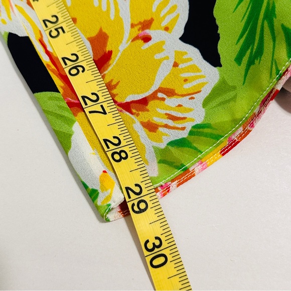 Bill Blass Evening Wide Leg Palazzo Pants & Scarf / Sash Floral Designer Sz M - Picture 11 of 16